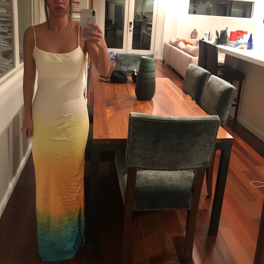 John Elliott Yellow and Green Ombre Maxi Dress